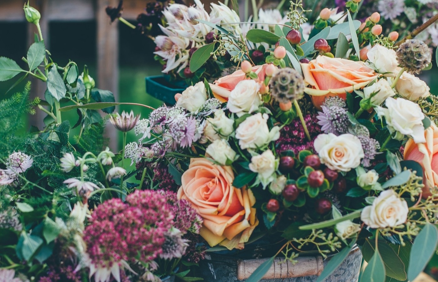 Journal cover — chuppah flowers by season